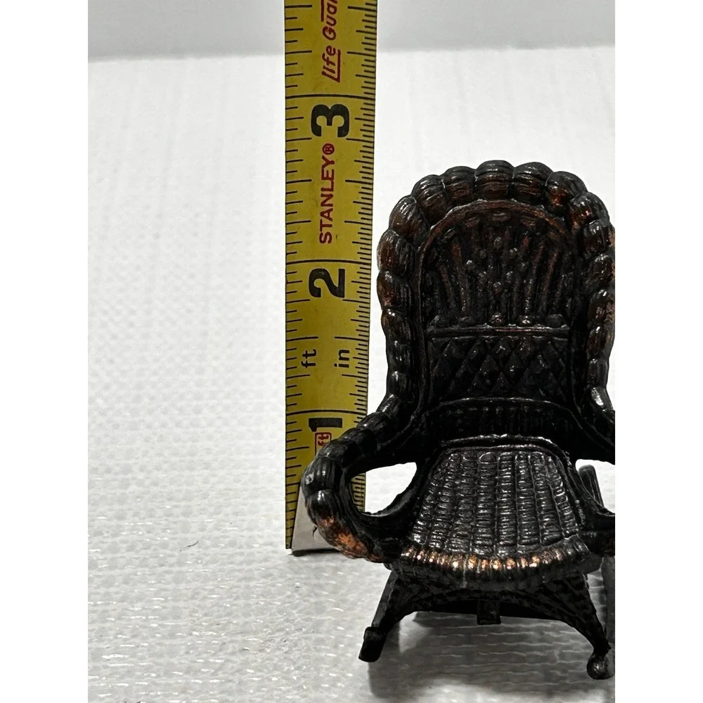 Vintage‎ Miniture Metal WICKER ROCKER PENCIL SHARPENER 2.5